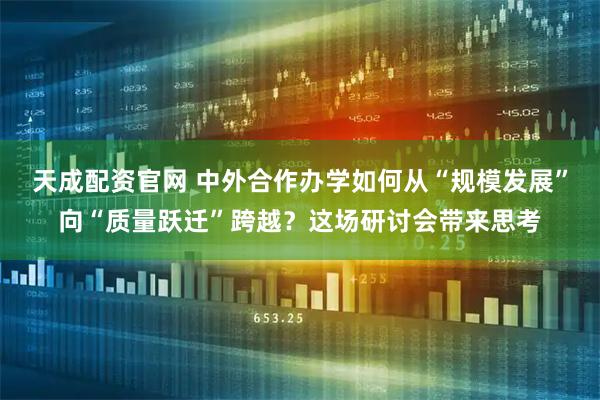 天成配资官网 中外合作办学如何从“规模发展”向“质量跃迁”跨越？这场研讨会带来思考